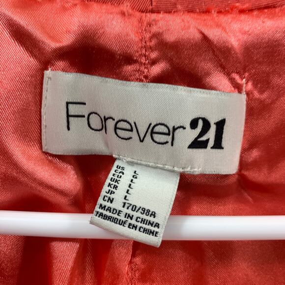 FOREVER 21 Suits Womens Size Large Orange Formal Top Blazer - Picture 3 of 8